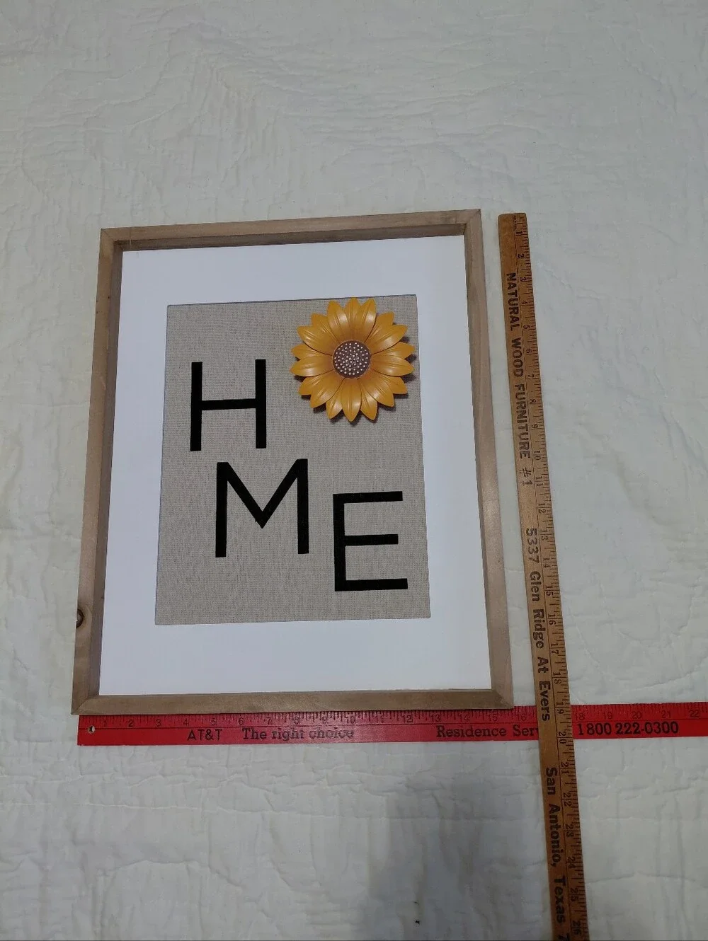 Yellow 3D Sunflower HOME Wall Art Framed Print